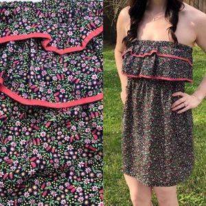 Floral Ruffle Strapless Mini Dress From ModCloth
